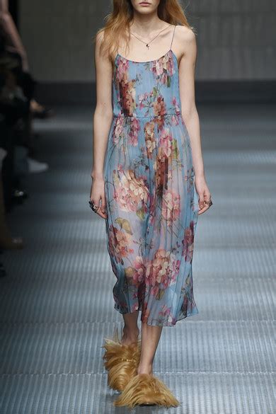 gucci floral long dress|gucci pleated dress.